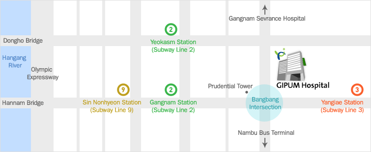 Location map of the GIBBEUM hospital.